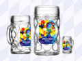 Oktoberfestkrug 2026 aus Glas - Isarseidl, Wiesn Glaskrug